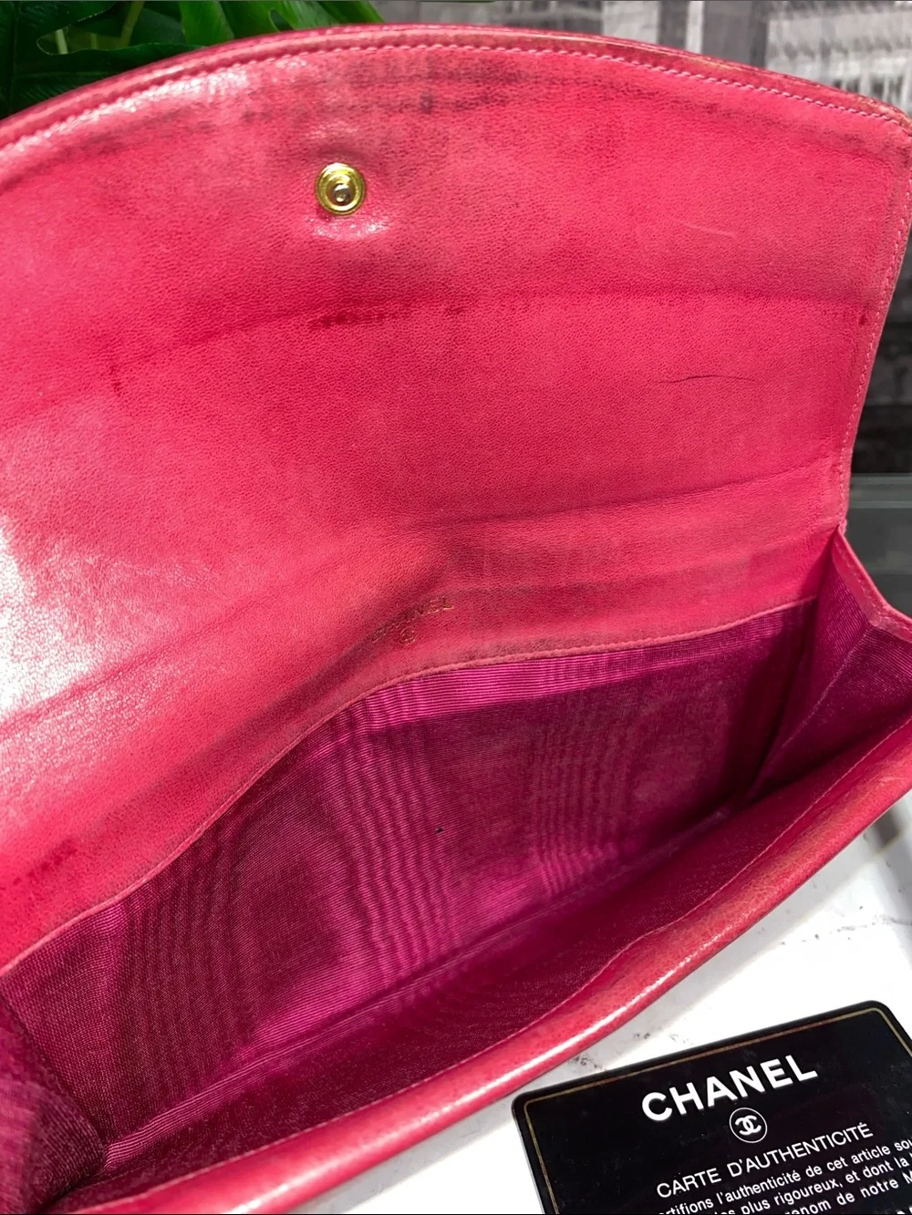 Authentic CHANEL COCO Mark Pink Caviar Skin Flap Purse